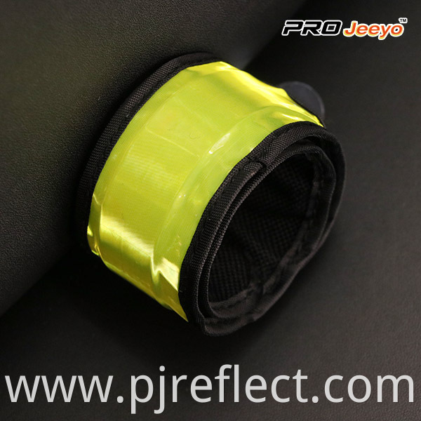 Reflective Safety Fluo Yellow PVC Slap BraceletWB-JG002